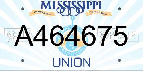 A464675 Mississippi License Plate