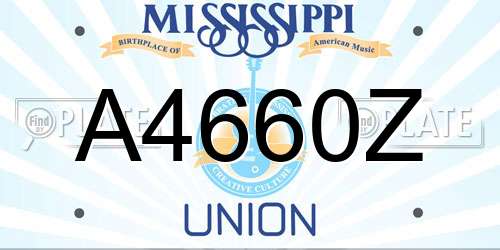 A4660Z Mississippi License Plate