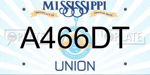 A466DT Mississippi License Plate