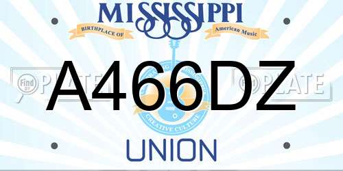 A466DZ Mississippi License Plate