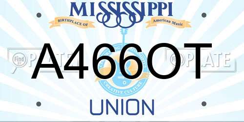 A466OT Mississippi License Plate