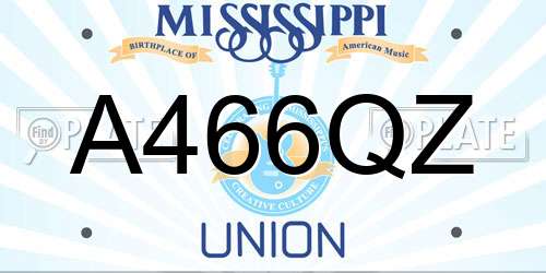 A466QZ Mississippi License Plate