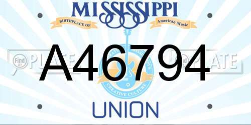 A46794 Mississippi License Plate