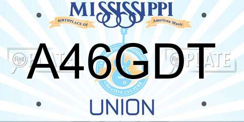 A46GDT Mississippi License Plate