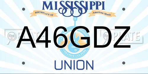 A46GDZ Mississippi License Plate
