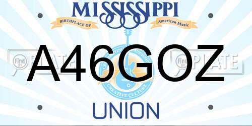 A46GOZ Mississippi License Plate