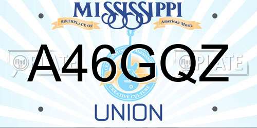 A46GQZ Mississippi License Plate