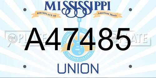 A47485 Mississippi License Plate