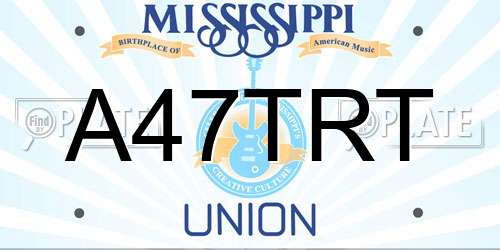 A47TRT Mississippi License Plate