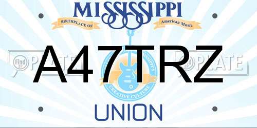 A47TRZ Mississippi License Plate