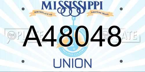 A48048 Mississippi License Plate