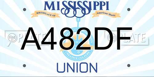 A482DF Mississippi License Plate