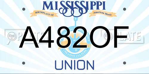 A482OF Mississippi License Plate