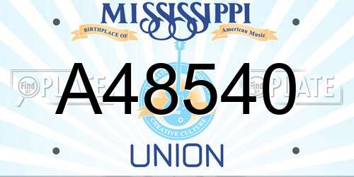 A48540 Mississippi License Plate