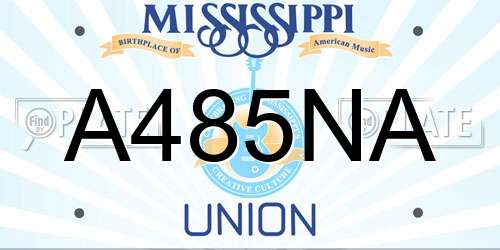 A485NA Mississippi License Plate