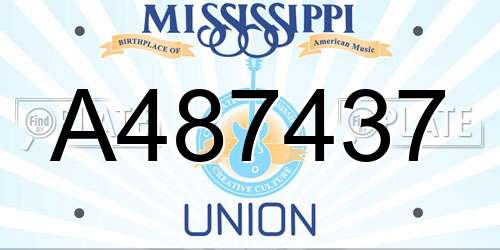 A487437 Mississippi License Plate