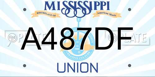 A487DF Mississippi License Plate