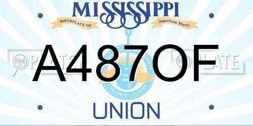 A487OF Mississippi License Plate