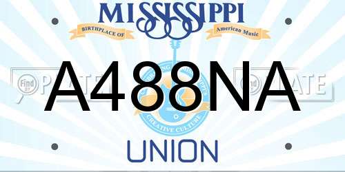 A488NA Mississippi License Plate