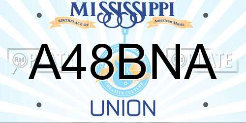 A48BNA Mississippi License Plate