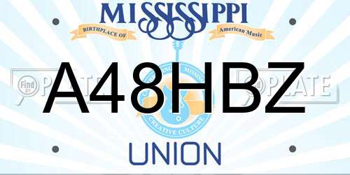 A48HBZ Mississippi License Plate
