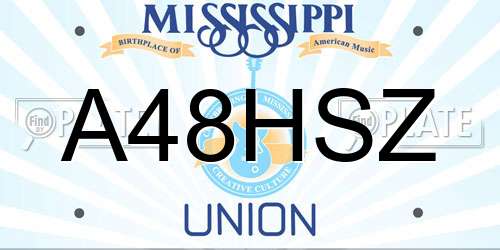 A48HSZ Mississippi License Plate
