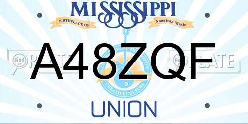 A48ZQF Mississippi License Plate