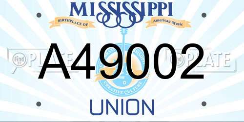 A49002 Mississippi License Plate