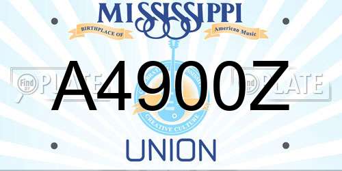 A4900Z Mississippi License Plate