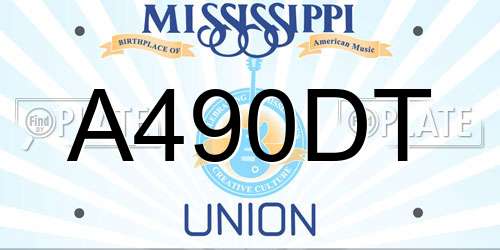 A490DT Mississippi License Plate