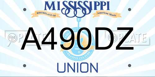 A490DZ Mississippi License Plate