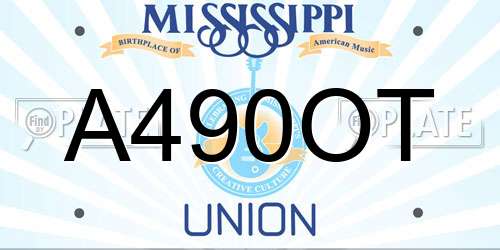 A490OT Mississippi License Plate