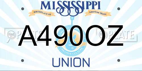A490OZ Mississippi License Plate