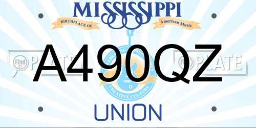 A490QZ Mississippi License Plate