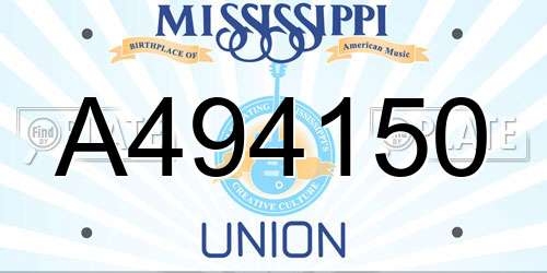 A494150 Mississippi License Plate