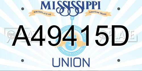 A49415D Mississippi License Plate