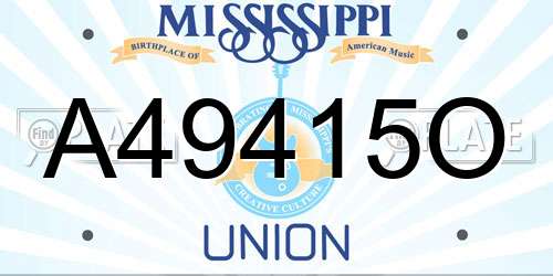 A49415O Mississippi License Plate