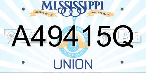 A49415Q Mississippi License Plate