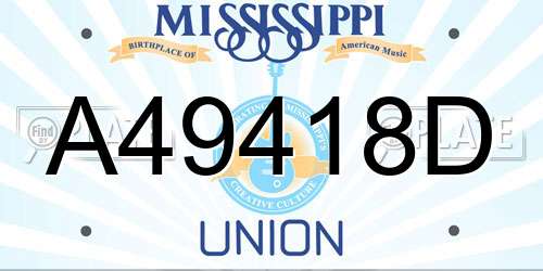 A49418D Mississippi License Plate