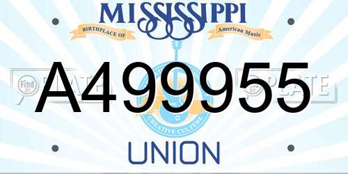 A499955 Mississippi License Plate