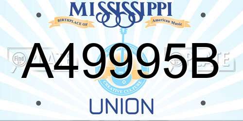 A49995B Mississippi License Plate