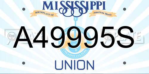 A49995S Mississippi License Plate