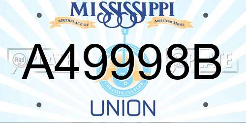 A49998B Mississippi License Plate