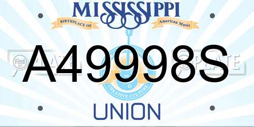 A49998S Mississippi License Plate