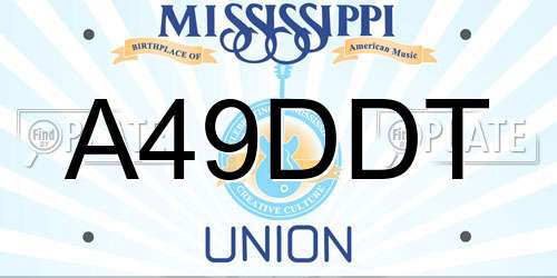 A49DDT Mississippi License Plate