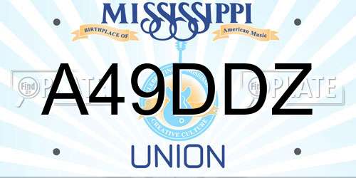 A49DDZ Mississippi License Plate