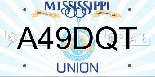 A49DQT Mississippi License Plate