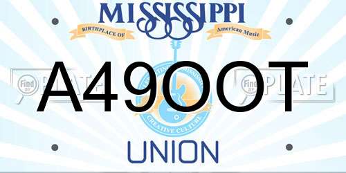 A49OOT Mississippi License Plate