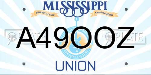 A49OOZ Mississippi License Plate