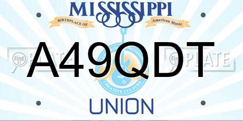A49QDT Mississippi License Plate